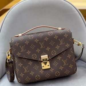 Brown Designer Monogram Shoulder Bag